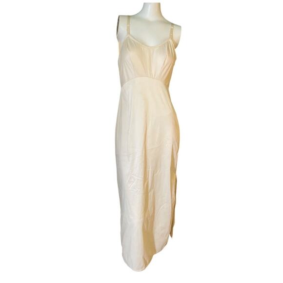 Van Raalte Vintage 60s Pale Pink High Side Slit Slip Dress 34 - Picture 7 of 12